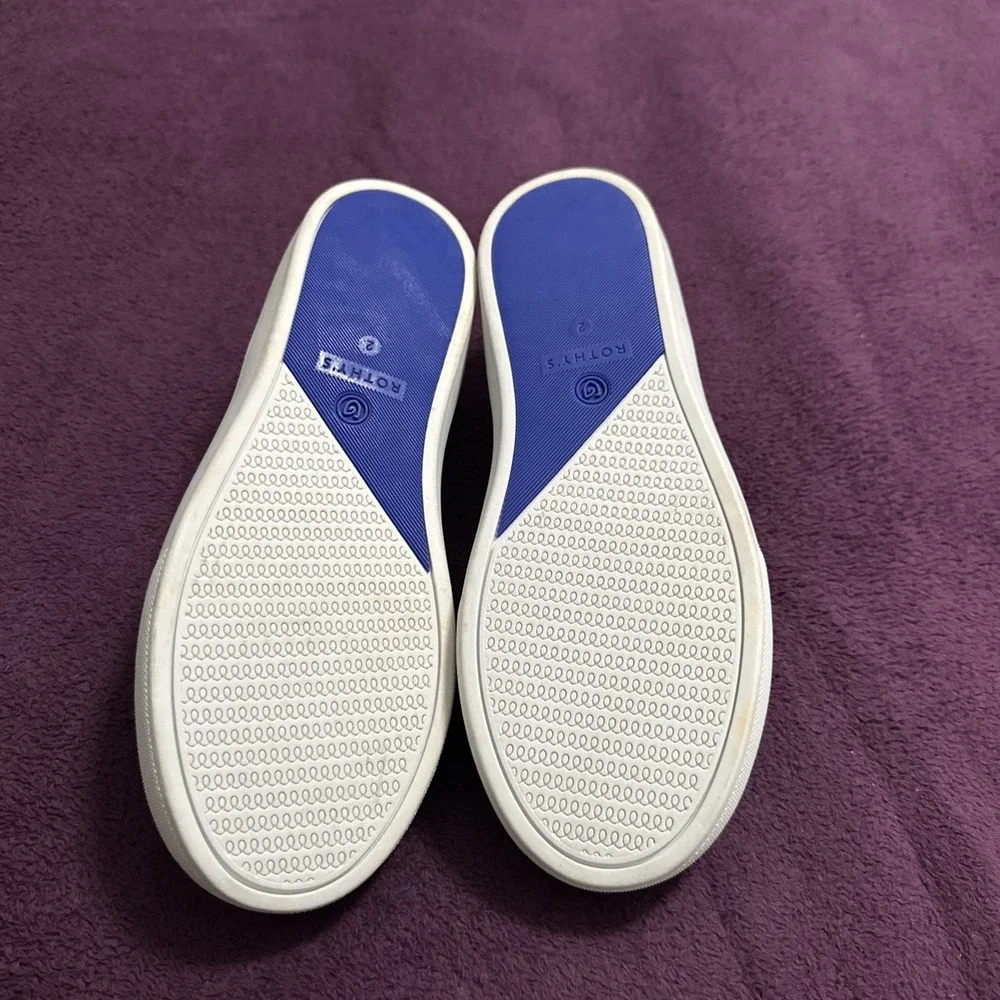Rothy's Size EU 33 / US K2 The Kid White Rainbow Knit Slip On Sneaker Shoes